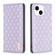 iPhone 14 Diamond Lattice Magnetic Leather Flip Phone Case - Purple