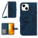iPhone 14 Skin Feel Sun Flower Pattern Flip Leather Phone Case with Lanyard - Inky Blue