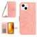 iPhone 14 Skin Feel Sun Flower Pattern Flip Leather Phone Case with Lanyard - Pink