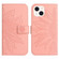 iPhone 14 Skin Feel Sun Flower Pattern Flip Leather Phone Case with Lanyard - Pink