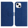 iPhone 14 Skin Feel Sun Flower Pattern Flip Leather Phone Case with Lanyard - Dark Blue