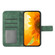 iPhone 14 Skin Feel Sun Flower Pattern Flip Leather Phone Case with Lanyard - Green