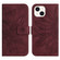 iPhone 14 Skin Feel Sun Flower Pattern Flip Leather Phone Case with Lanyard - Wine Red