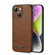iPhone 14 SULADA Shockproof TPU + Handmade Leather Phone Case - Brown