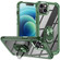 iPhone 14 TPU + PC Lens Protection Phone Case with Ring Holder - Green