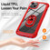 iPhone 14 TPU + PC Lens Protection Phone Case with Ring Holder - Red