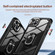 iPhone 14 TPU + PC Lens Protection Phone Case with Ring Holder - Black