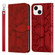 iPhone 14 Life of Tree Embossing Pattern Leather Phone Case  - Red