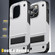 iPhone 14 PC + TPU Shockproof Phone Case with Holder  - White+Black