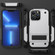 iPhone 14 PC + TPU Shockproof Phone Case with Holder  - White+Black