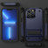 iPhone 14 PC + TPU Shockproof Phone Case with Holder  - Blue+Black