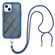 iPhone 14 Starry Sky Solid Color Series Shockproof PC + TPU Phone Case with Neck Strap  - Blue