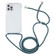 iPhone 14 Transparent Acrylic Airbag Shockproof Phone Protective Case with Lanyard  - Green White Blue