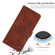 iPhone 14 Skin Feel Heart Pattern Leather Phone Case With Lanyard  - Brown