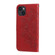 iPhone 14 7-petal Flowers Embossing Leather Case  - Red