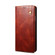 iPhone 14 Simple Wax Crazy Horse Texture Horizontal Flip Leather Case  - Brown