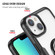 iPhone 14 Shockproof Transparent TPU + Acrylic Protective Phone Case with Ring Holder  - Silver Black