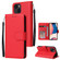 iPhone 14 Multifunctional Horizontal Flip Leather Case with Three Card Slot  - Red