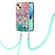 iPhone 14 Electroplating Pattern IMD TPU Shockproof Case with Neck Lanyard  - Colorful Scales