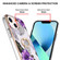 iPhone 14 Electroplating Pattern IMD TPU Shockproof Case with Rhinestone Ring Holder  - Purple Flower
