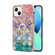 iPhone 14 Electroplating Pattern IMD TPU Shockproof Case with Rhinestone Ring Holder  - Colorful Scales