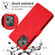 iPhone 14 Retro Magnetic Closing Clasp Leather Case  - Red