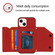 iPhone 14 Skin Feel PU + TPU + PC Back Cover Shockproof Case /13 - Red