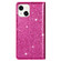 iPhone 14 Ultrathin Glitter Magnetic Leather Case  - Rose Red