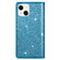iPhone 14 Ultrathin Glitter Magnetic Leather Case  - Sky Blue