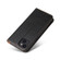 iPhone 14 Fierre Shann PU Genuine Leather Texture Leather Phone Case  - Black