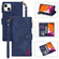iPhone 14 Zipper Multi-card Slots Horizontal Flip Leather Case Max - Blue