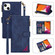 iPhone 14 Zipper Multi-card Slots Horizontal Flip Leather Case  - Blue