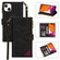 iPhone 14 Zipper Multi-card Slots Horizontal Flip Leather Case Max - Black