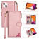 iPhone 14 Zipper Multi-card Slots Horizontal Flip Leather Case Max - Rose Gold