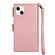 iPhone 14 Zipper Multi-card Slots Horizontal Flip Leather Case  - Rose Gold