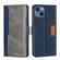 iPhone 14 Contrast Color Side Buckle Leather Phone Case  - Blue + Grey