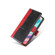 iPhone 14 Contrast Color Side Buckle Leather Phone Case  - Red + Black