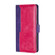 iPhone 14 Contrast Color Side Buckle Leather Phone Case  - Purple + Rose Red