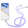 iPhone 14 Lanyard Stitching Marble TPU Case Max - Purple