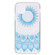 iPhone 14 Coloured Drawing Pattern Transparent TPU Protective Case  - Blue Flower