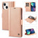 iPhone 14 LC.IMEEKE Magnetic Buckle Leather Phone Case  - Rose Gold