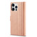 iPhone 14 LC.IMEEKE Magnetic Buckle Leather Phone Case  - Rose Gold