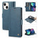 iPhone 14 LC.IMEEKE Magnetic Buckle Leather Phone Case  - Blue