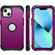 iPhone 14 3 in 1 Shockproof Phone Case  - Dark Purple