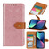 iPhone 14 European Floral Embossed Copper Buckle Horizontal Flip PU Leather Phone Case  - Pink