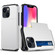 iPhone 14 Shockproof Armor Protective Phone Case with Slide Card Slot  - White