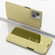 iPhone 14 Plated Mirror Horizontal Flip Leather Phone Case with Holder  - Gold