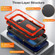 iPhone 14 3 in 1 Rugged Holder Phone Case  - Black + Orange
