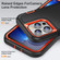 iPhone 14 3 in 1 Rugged Holder Phone Case  - Black + Orange