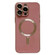 iPhone 14 Pro Max Magsafe Plating TPU Phone Case with Lens Film - Rose Red